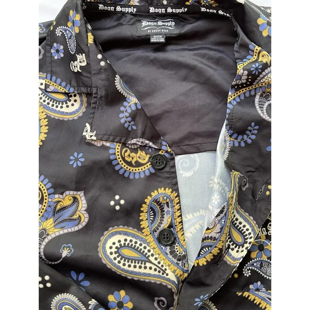 Dogg Supply Snoop Dogg Paisley Satin Pajama Set Womens Small 2-Piece
